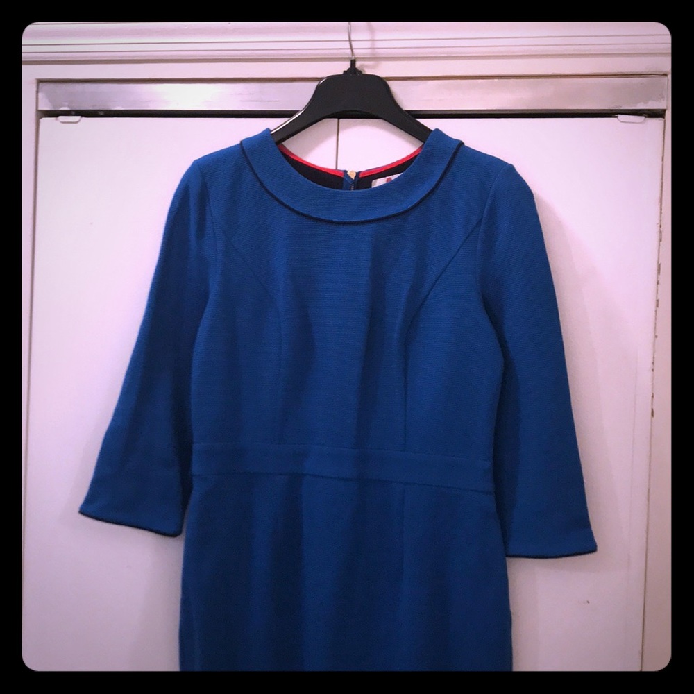 Boden Mia Ottoman dress in Blue/Cyan